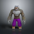 3D Animal Character Model With Spotted Upper Body Purple Pants And Orange Feet