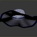 Stylish Blue And White Striped Wide Brim Sun Hat For Summer Outfits