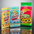 Vibrant Decorative Ornament Set With Three Different Packaging Designs Cartoon Figures And Sunflower Patterns 3d model