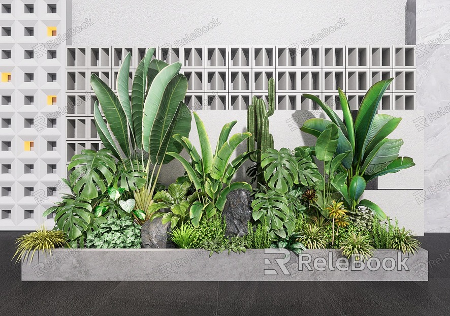 Green Plant Flower Box Indoor Plant Landscaping Plant Combination Plant Pile Flower Pond Flower Beds model