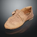 Classic Vintage Brown Leather Shoes With Buckles And Worn Simple Design