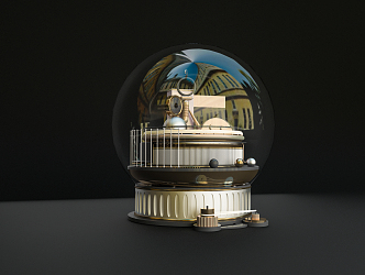 Modern Decorations Crystal Ball 3d model