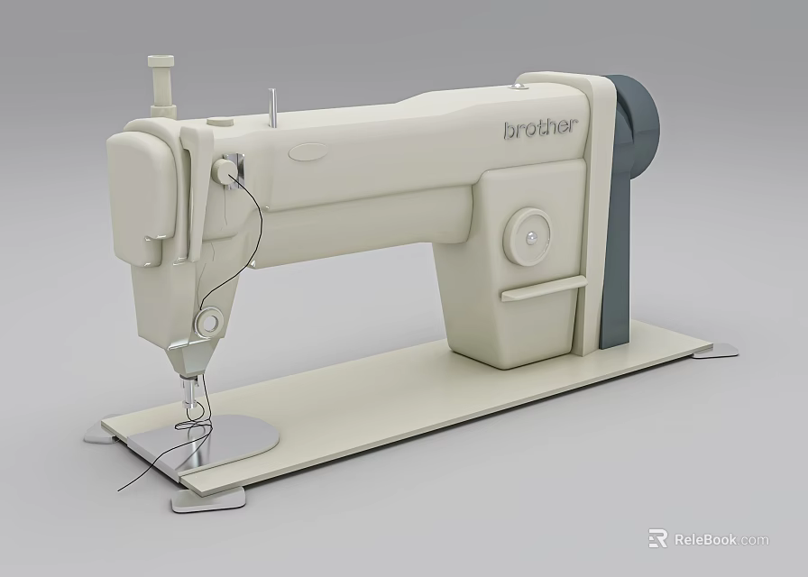 Brother White Industrial Sewing Machine Heavy Duty with Stable Base and Durable Design 3d model 