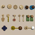Modern medieval handle cabinet door handle metal handle dopamine round handle 3d model