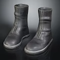 Stylish Black Leather Boots with Zipper Design for Everyday Wear