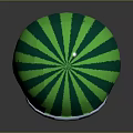Watermelon Pattern Helmet With Green Black Stripes Red Interior And Metallic Edge 3d model
