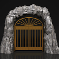 Modern Gate Stone Gate 3d model