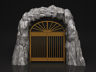 Modern Gate Stone Gate 3d model