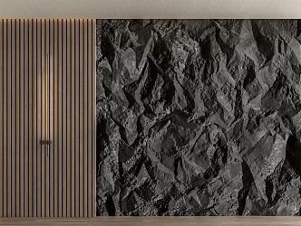 Modern background wall rubble TV background wall 3d model