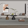 Modern sofa coffee table combination 3d model
