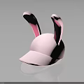Adorable Soft Pink Rabbit Ears Baseball Cap For Kids Daily Casual Wear