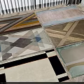 Square Rugs Featuring Geometric Patterns And Various Colors For Modern Home Decor 3d model