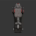 Mechanical Weapon With Intricate Metal Gears Red Accents And Industrial Design