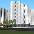 Modern High Rise Building Exterior With Glass Windows Balconies And Green Trees