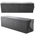 Black Textured Stone Sculptural Block With Irregular Surface For Modern Decor 3d model