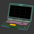 CLEVO Laptop Displaying Multiple Electronic Device Models On Screen With Black And Yellow Design 3d model