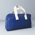 Stylish Blue Duffel Bag With White Handles Front Pocket And Minimalist Design