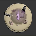 Pink Game and Movie Character Inside Purple Sphere on White Base with Transparent Cover