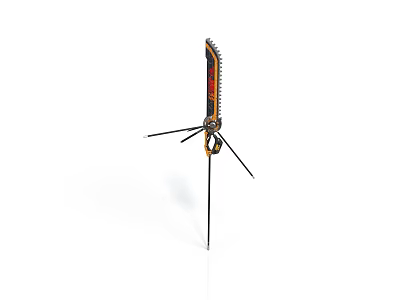 Ornate Decorative Weapon Sword With Intricate Patterns And Metal Hilt On Display Stand 3d model