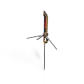 Ornate Decorative Weapon Sword With Intricate Patterns And Metal Hilt On Display Stand