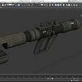 Bazooka Sci-fi Fire Cyberpunk Rocket Grenade Launcher RPG Air-to-Air Missile Low Face Number Low Model Simple Model Game Movie Level 3d model