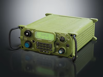 Green Portable Digital Communication Device With Display Screen And Control Knobs 3d model