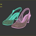 Women's Light Brown Woven Texture Heels With Medium Heel And Ankle Strap
