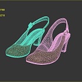 High Heels Stiletto Shoes Stiletto Heels Thick Heel Shoes 3d model