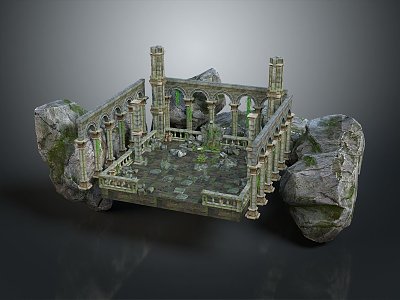 Historic Sites Historic Sites Ruins Castle Fortress Ancient Castle Ancient Ruins Realistic Model 3d model