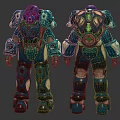 Two Blue Sci Fi Mech Characters With Detailed Armored Mechanical Bodies 3d model