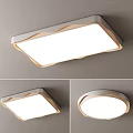 Modern Ceiling Light With White And Gold Frame Rectangular Square And Round Designs 3d model