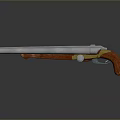 Vintage Weapon Design With Silver Barrel Wooden Grip And Gold Accents