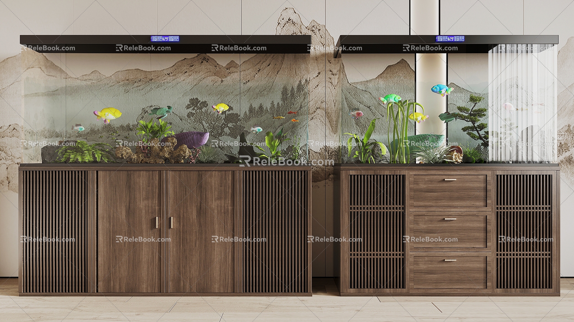 New Chinese Fish Tank 3d model