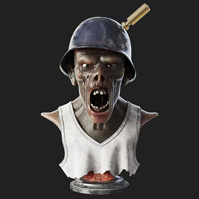 Zombie Bust 3d model
