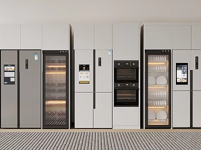 Modern Kitchen Appliances Refrigerator Embedded Refrigerator Double Door Refrigerator Single Door Refrigerator Oven Steamer Disinfection Cabinet 3d model