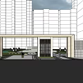 Modern Garden Landscape Design with Green Elements and High Rise Buildings