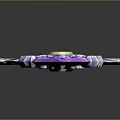 Purple Mythical Sword With Intricate Patterns Blue Silver Decorations And Gemstone Accent