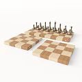 Classic Chess Set with Wooden Board and Golden Pieces for Board Game Entertainment