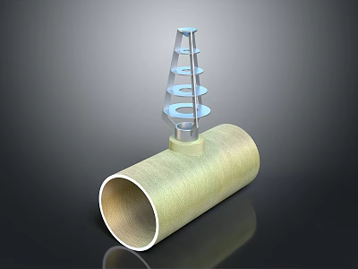 Modern Lighting Combination With Green Cylindrical Base And Transparent Spiral Structure 3d model