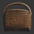 Woven Basket For Small Animals With Heart Shape And Handle 3d model