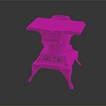 Ornate Vintage Cast Iron Stove With Decorative Details And Antique Style
