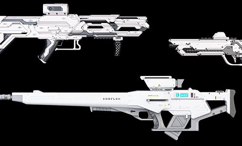 modern guns science fiction firearms 3d model