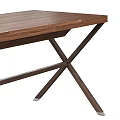Modern Wooden Desk With Cross Shaped Metal Legs And Contemporary Design Style