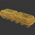 Grade A Large Fresh Eggs In Two Brown Paper Egg Cartons 3d model