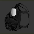 Black Protective Gas Mask With Clear Goggles For Respiratory Safety Gear
