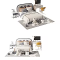 Cozy Children's Bed With Padded Headboard Pillows Study Desk And Playful Toys