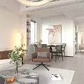 Bright Modern Open Plan Living And Dining Room Interior Design With Cozy Home Furnishings