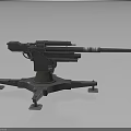 Multi Barrel Heavy Weapon With Stable Mounted Base And Long Barrel Structure 3d model