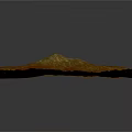 3D Terrain Model With Red Green Textured Surface And Undulating Topography