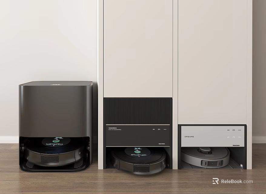 Smart Robotic Machines For Home Cleaning With Multiple Models And Charging Bases 3d model 